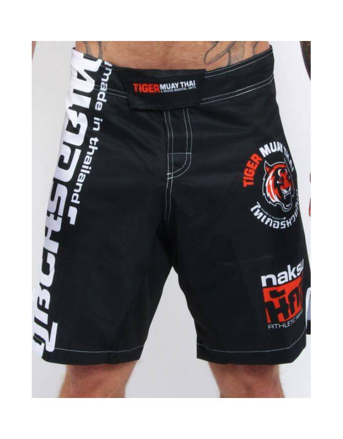 MMA Shorts - "50-50" - Black & White