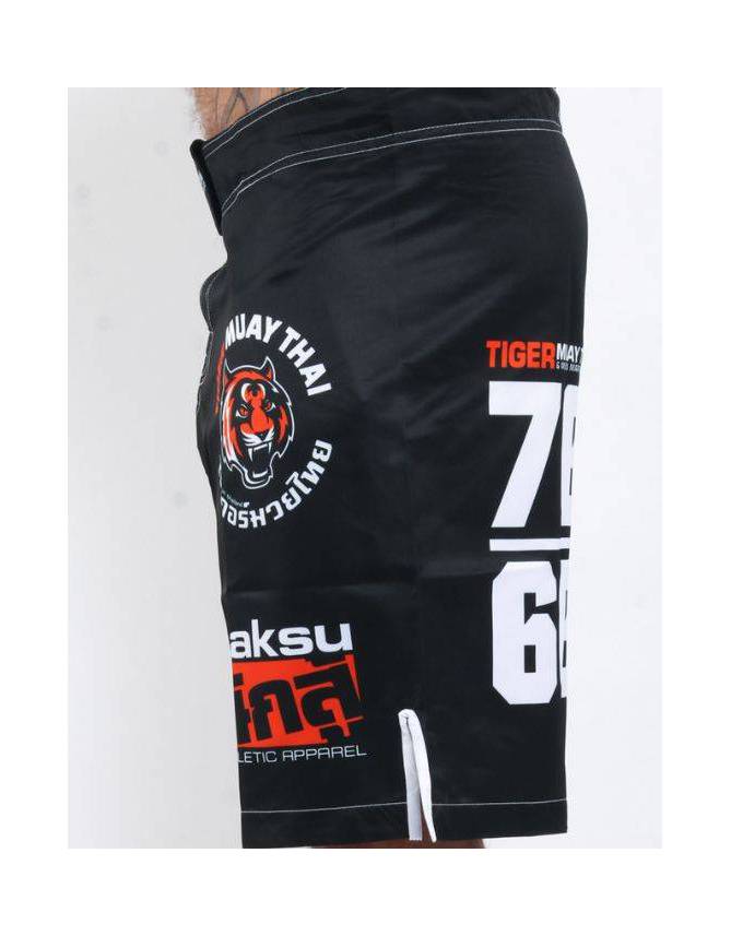 MMA Shorts - "50-50" - Black & White