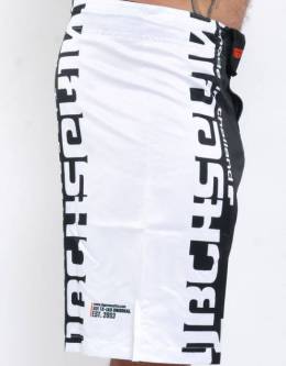 MMA Shorts - "50-50" - Black & White