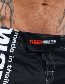 MMA Shorts - "50-50" - Black & White