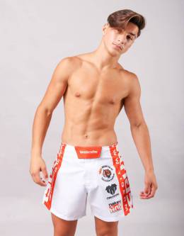 MMA Shorts - "Thai Writing '23" V2 - White