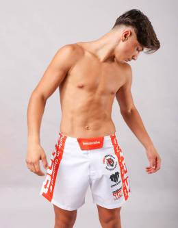 MMA Shorts - "Thai Writing '23" V2 - White