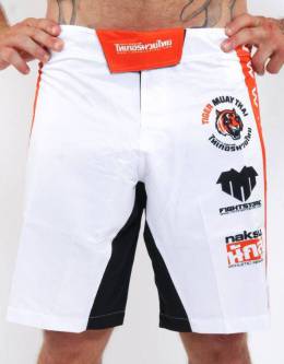 MMA Shorts - "Thai Writing '23" - White