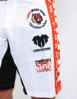 MMA Shorts - "Thai Writing '23" - White