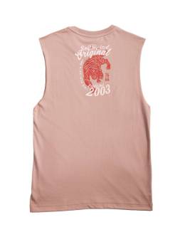 Low-cut Tank-Top - "Vintage" - Cotton - Light Brown