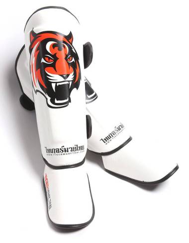 Shin Pads - "Signature" - White & Orange