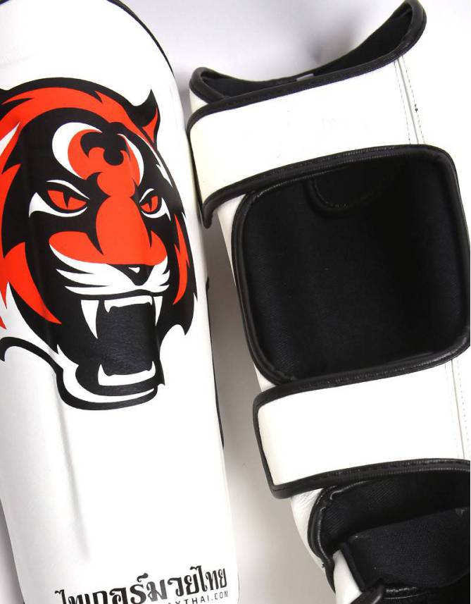 Shin Pads - "Signature" - White & Orange