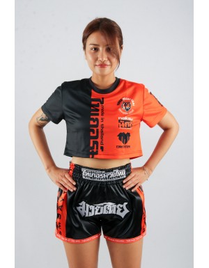 Compression Tights - Signature Thai - Black & Orange - TMT Fightstore