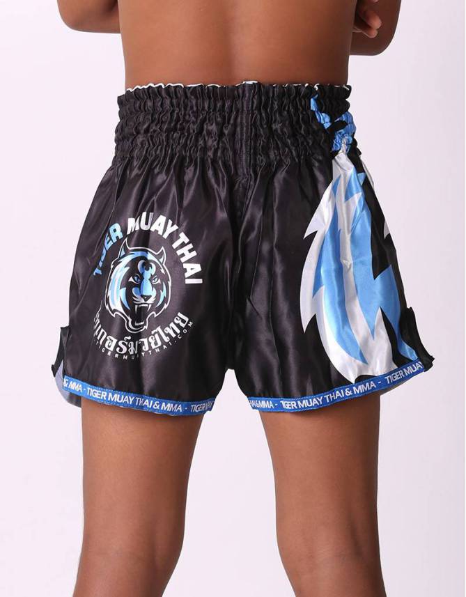 Kids Muay Thai Shorts - "Young Tiger" - Black & Blue