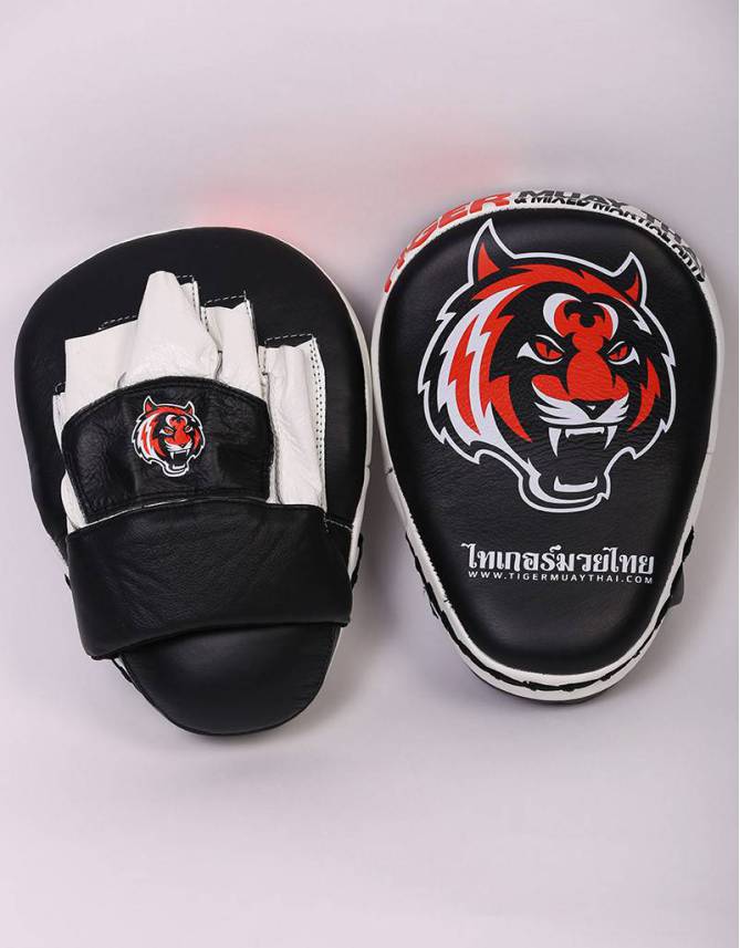 Tiger Muay Thai Focus Mitts - Black & Orange