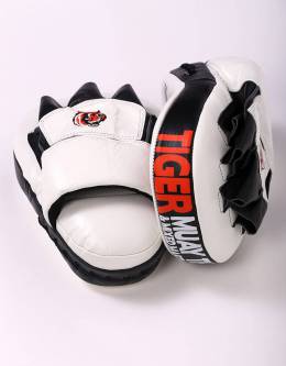 Tiger Muay Thai Focus Mitts - White & Orange