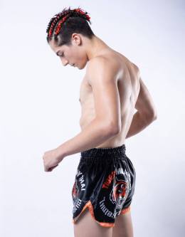 Muay Thai Shorts - "Signature" - Black & Orange