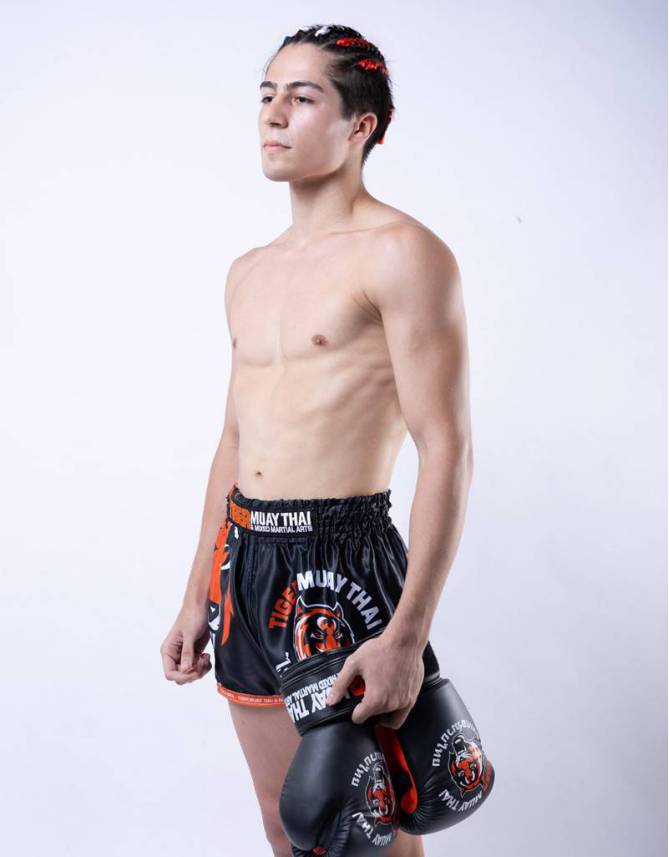 Muay Thai Shorts - "Signature" - Black & Orange