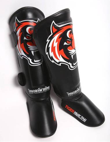 Shin Pads - "Signature" - Black & Orange