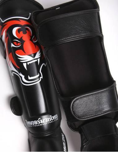 Shin Pads - "Signature" - Black & Orange