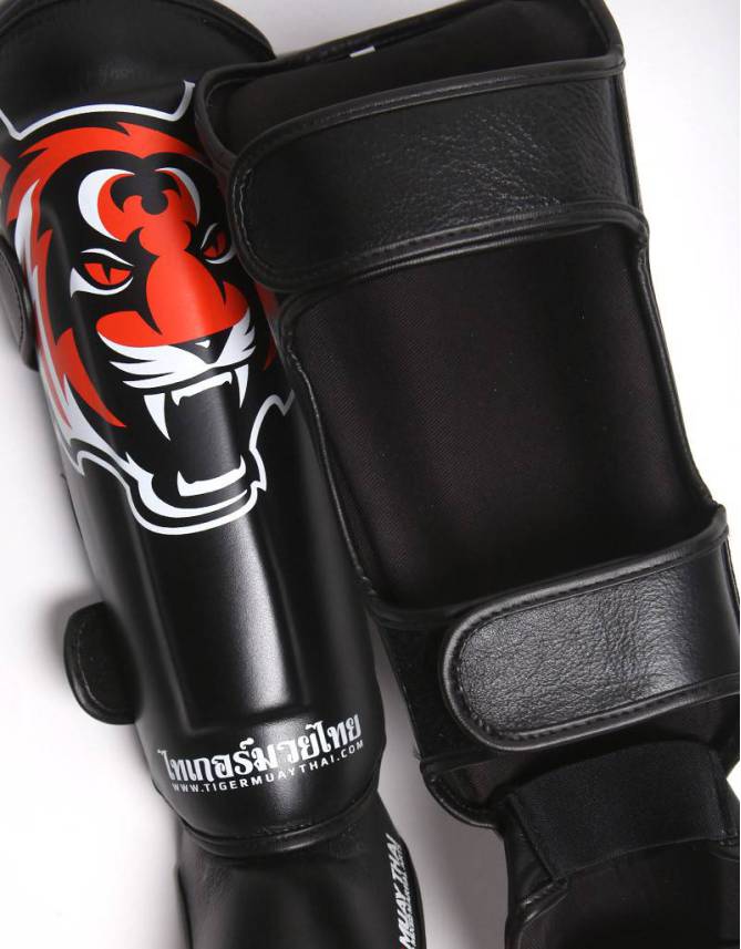 Shin Pads - "Signature" - Black & Orange