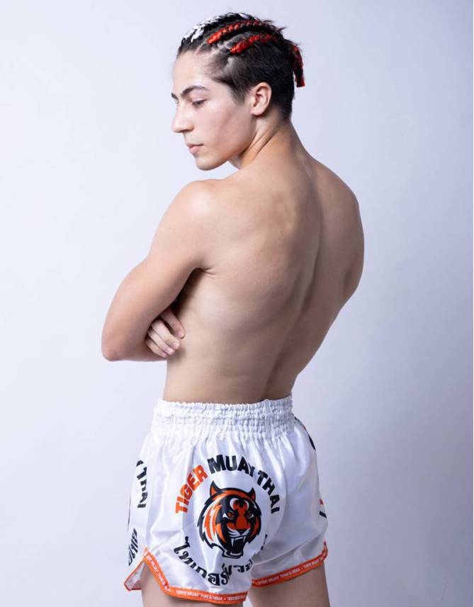 Muay Thai Shorts - "Signature" - White & Orange