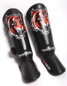 Shin Pads - "Signature" - Black & Orange